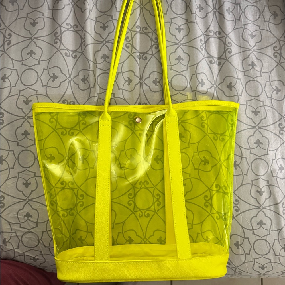 Vibrant Yellow Transparent Tote Bag
